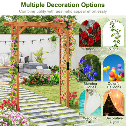 Wooden Garden Arch Entryway Trellis Pergola Arbour(152 x 80 x 215cm)