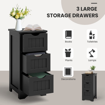 Bathroom Floor Cabinet with 3 Drawers and Cut-Off Handle