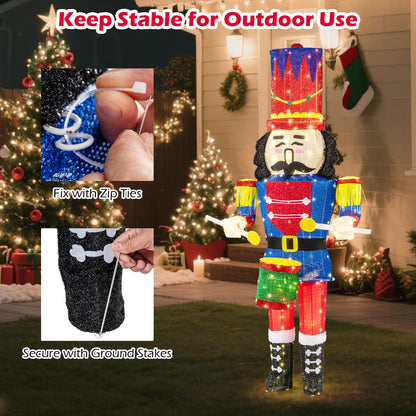 Lighted Nutcracker Soldier, Outdoor 3D Christmas Decoration with LED Lights
