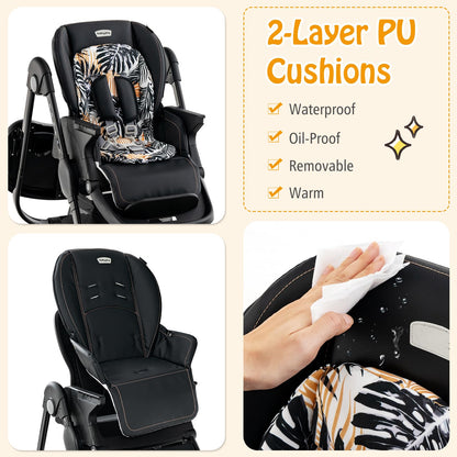 Adjustable & Folding Baby Highchair with Lockable Wheels