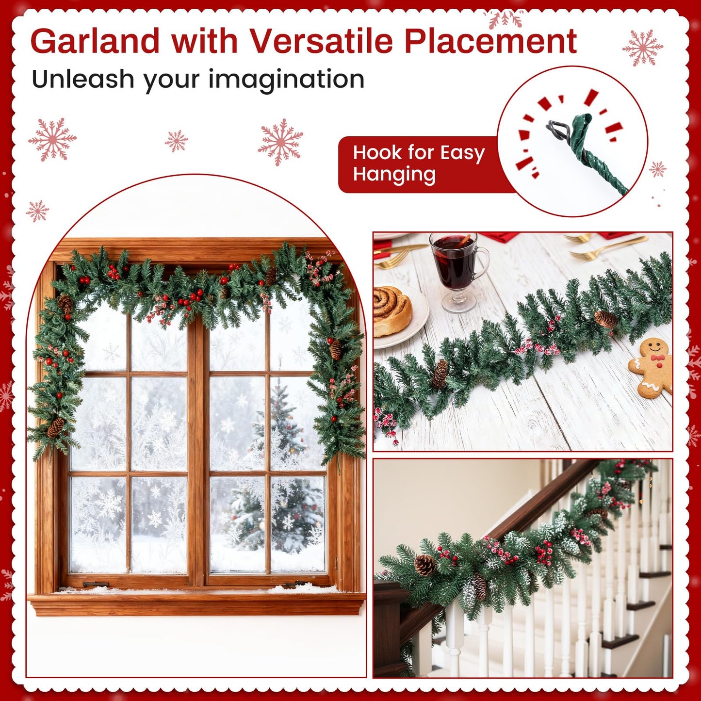 2 Pack Entrances Trees with Garland and Wreath Potted Christmas Tree Set of 4