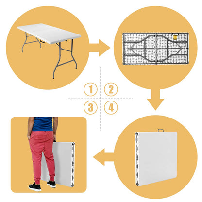 5FT Folding Camping Table with Carrying Handle