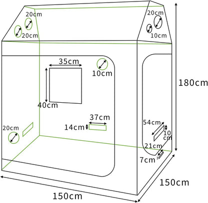 GiantexUK Grow Tent, Hydroponic Plant Tents with Observation Window
