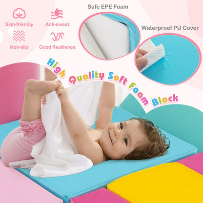 6 Pieces Colorful Kids Climb and Crawl Foam Play Set