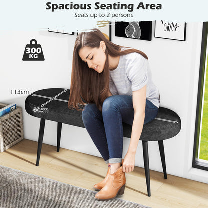 113 cm Ottoman Bench with Sponge Padded Cushion for Entryway Living Room Foyer