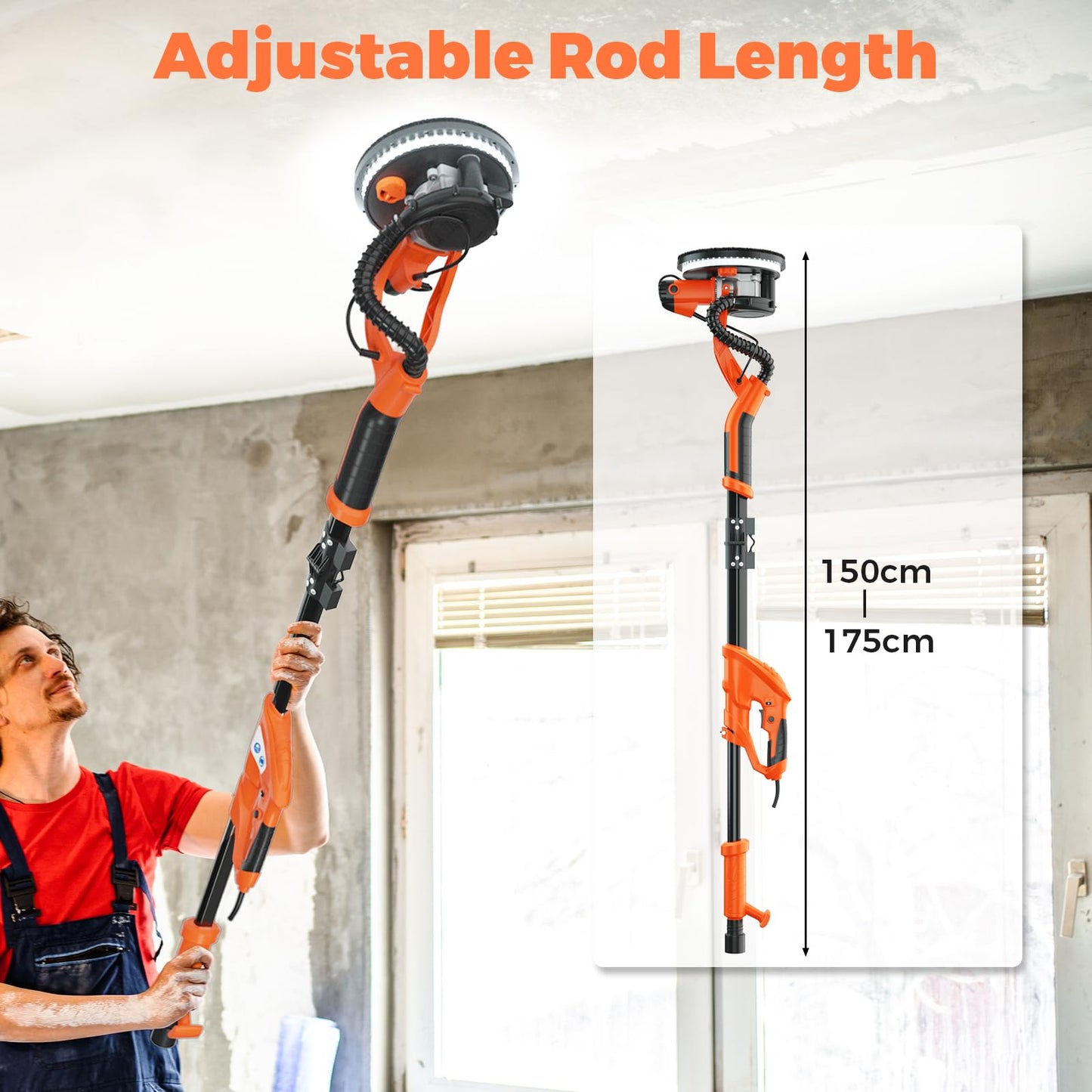 750W Sander Machine with Automatic Vacuum System and 6 Variable Speed