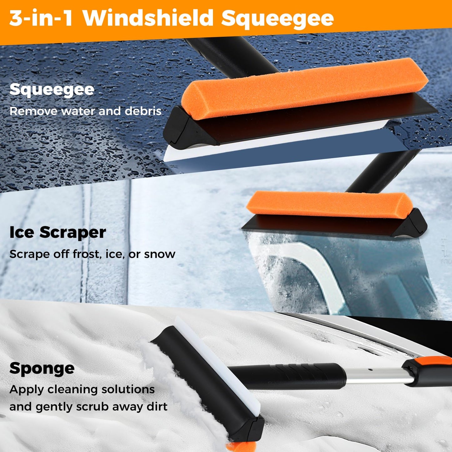 132 cm Car Wash Brush with Extendable Handle Vehicle Cleaning Set