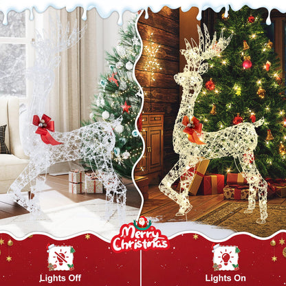 150 CM Pre-Lit Christmas Reindeer with 100 LED Lights