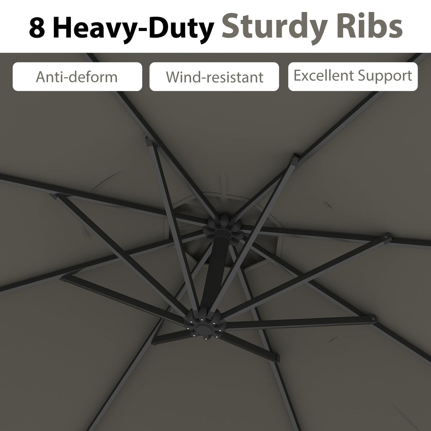 295 cm Patio Offset Umbrella with Easy Tilt Adjustment and Crossed Base