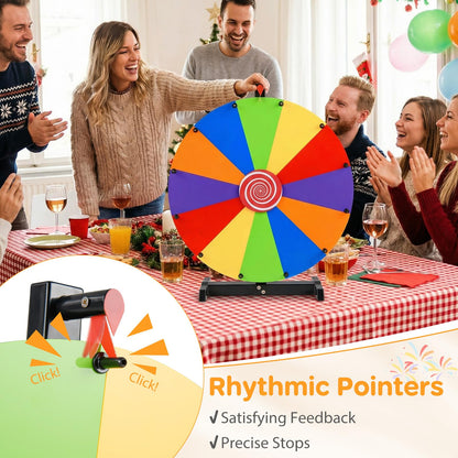 60cm Colorful Tabletop Prize Wheel with Stand Dry Erase Marker and Eraser for Carnival