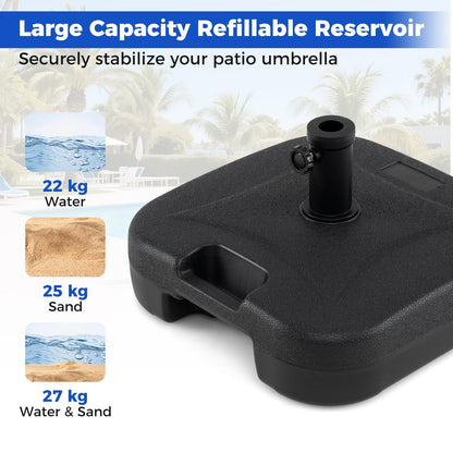Fillable Base Weight, 27kg Water or Sand Filled Patio Parasol Umbrella Stand