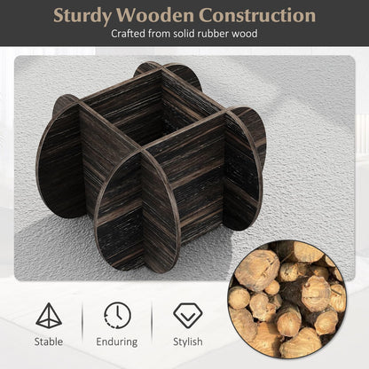 89cm Round Coffee Table Modern Accent Table with Tempered Glass Top