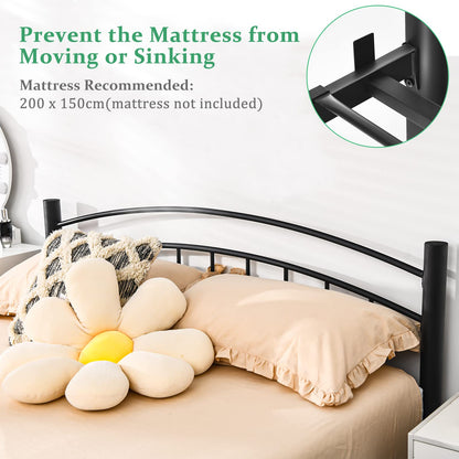 Double Metal Bed Frame, 3FT/4FT6/5FT Platform Bed with Headboard