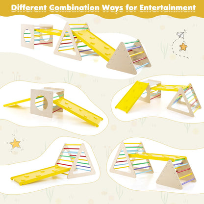 6-in-1 Set of 5 Toddler Triangle Climber for Sliding and Climbing