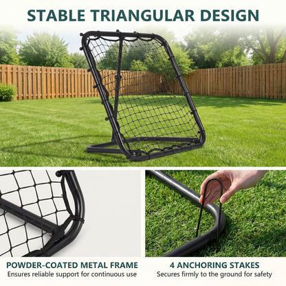 Foldable Football Rebounder Net, Football Training Net with Metal Frame