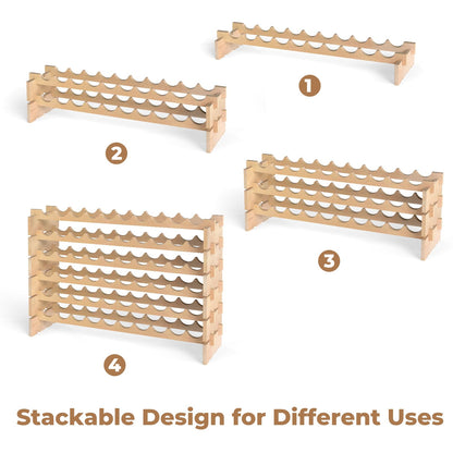 6 Tiers 60 Bottles Wine Rack with Tool-Free Assembly