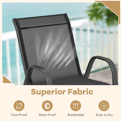 Stackable Outdoor Modern Accent Chairs with Armrests
