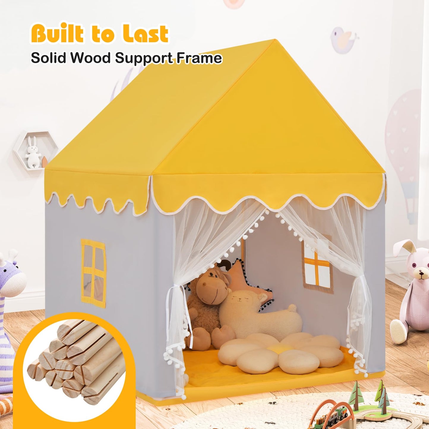Kids Play Tent with Padded Mat Indoor Playhouse