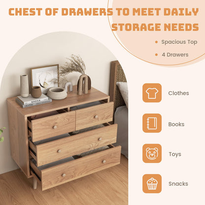 4-Drawer Dresser Modern Storage Chest Cabinet with Handles