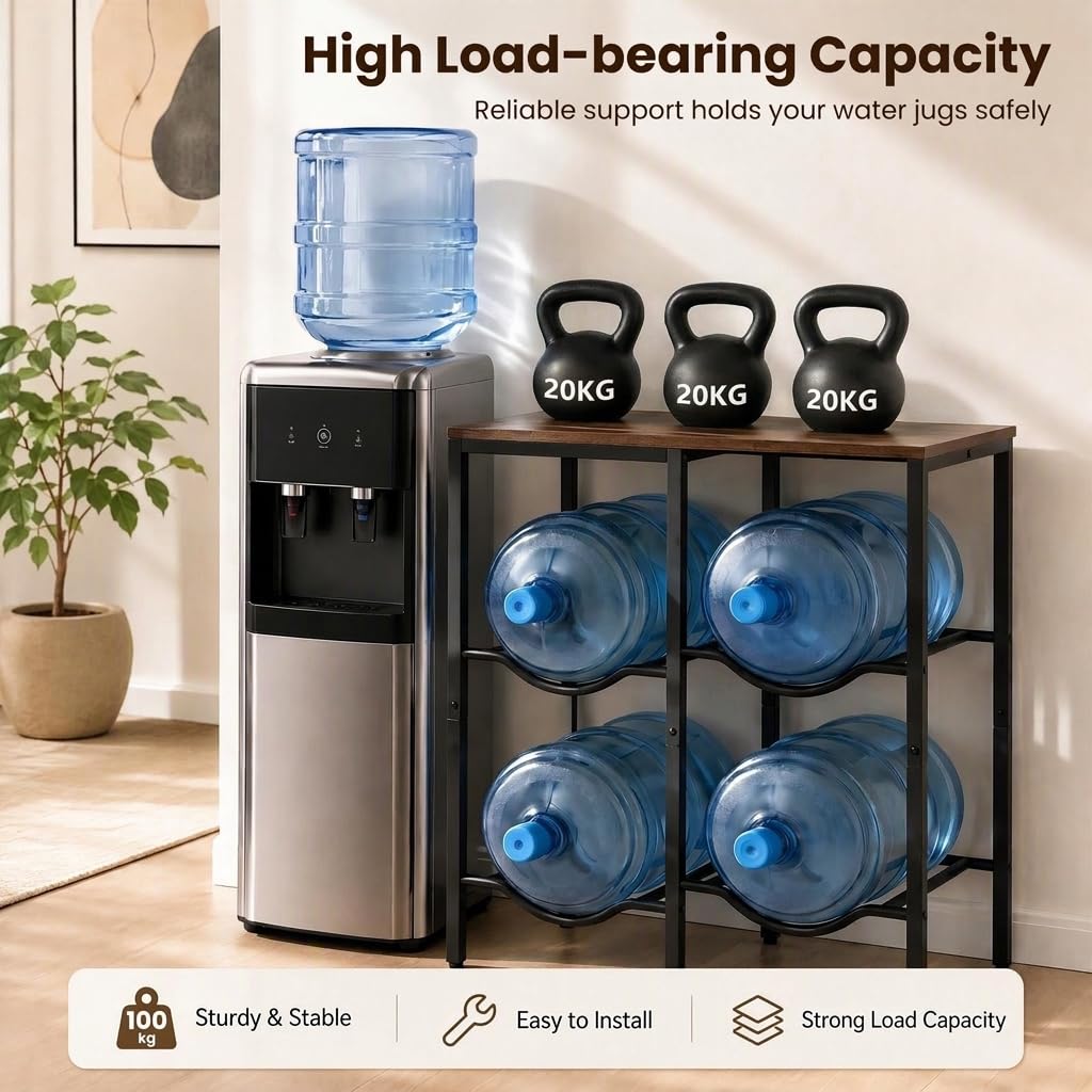 GiantexUK 4-Tray Water Jug Holder, 2-Tier Water Bottle Rack