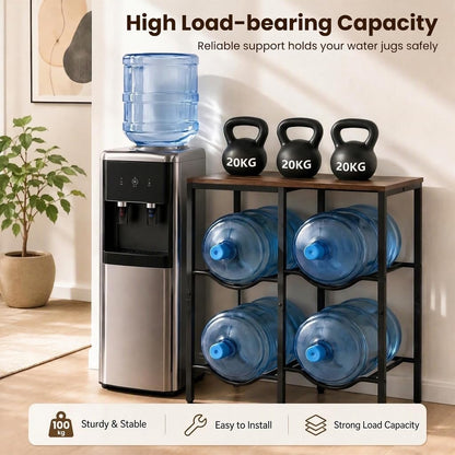 GiantexUK 4-Tray Water Jug Holder, 2-Tier Water Bottle Rack