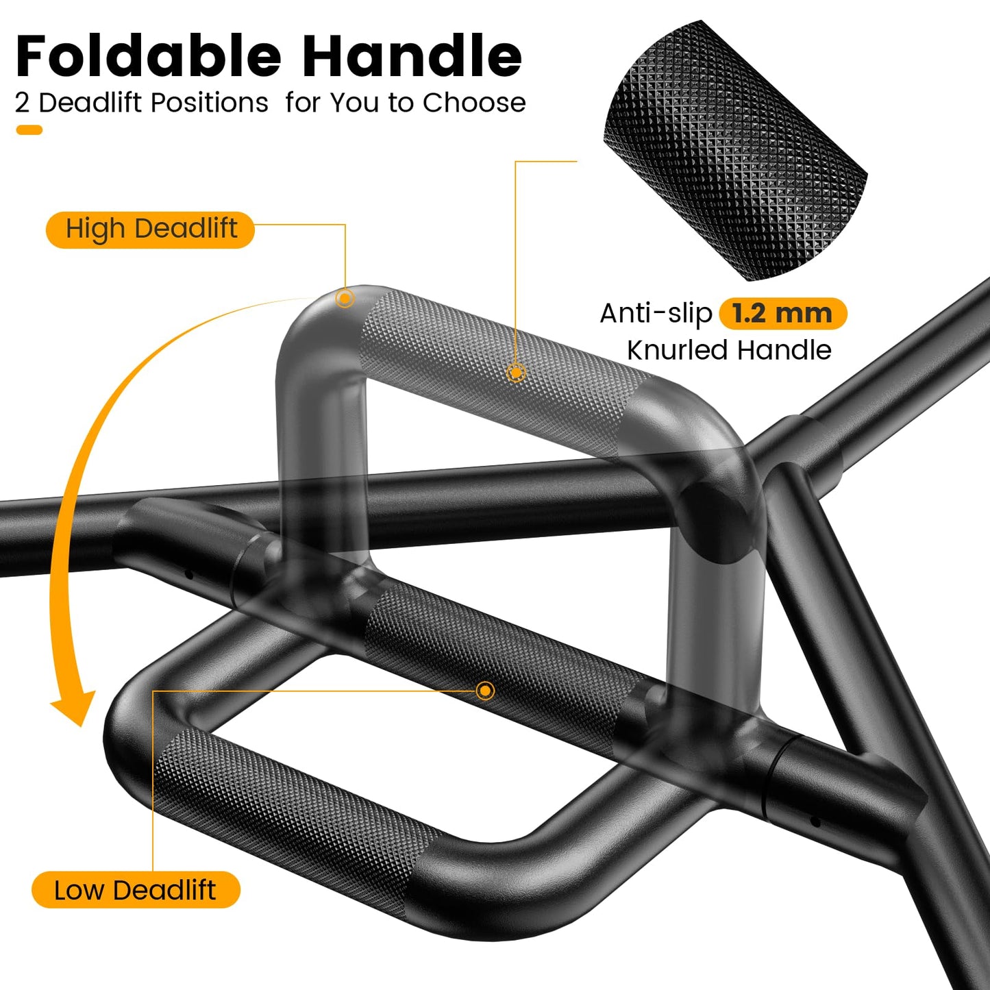 Olympic Hex Trap Bar with Flat or Raised Knurled Handles