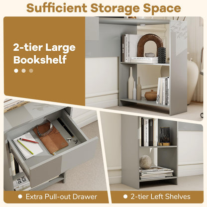 L-Shaped Computer Desk with Storage and Open Shelves for Living Room Bedroom