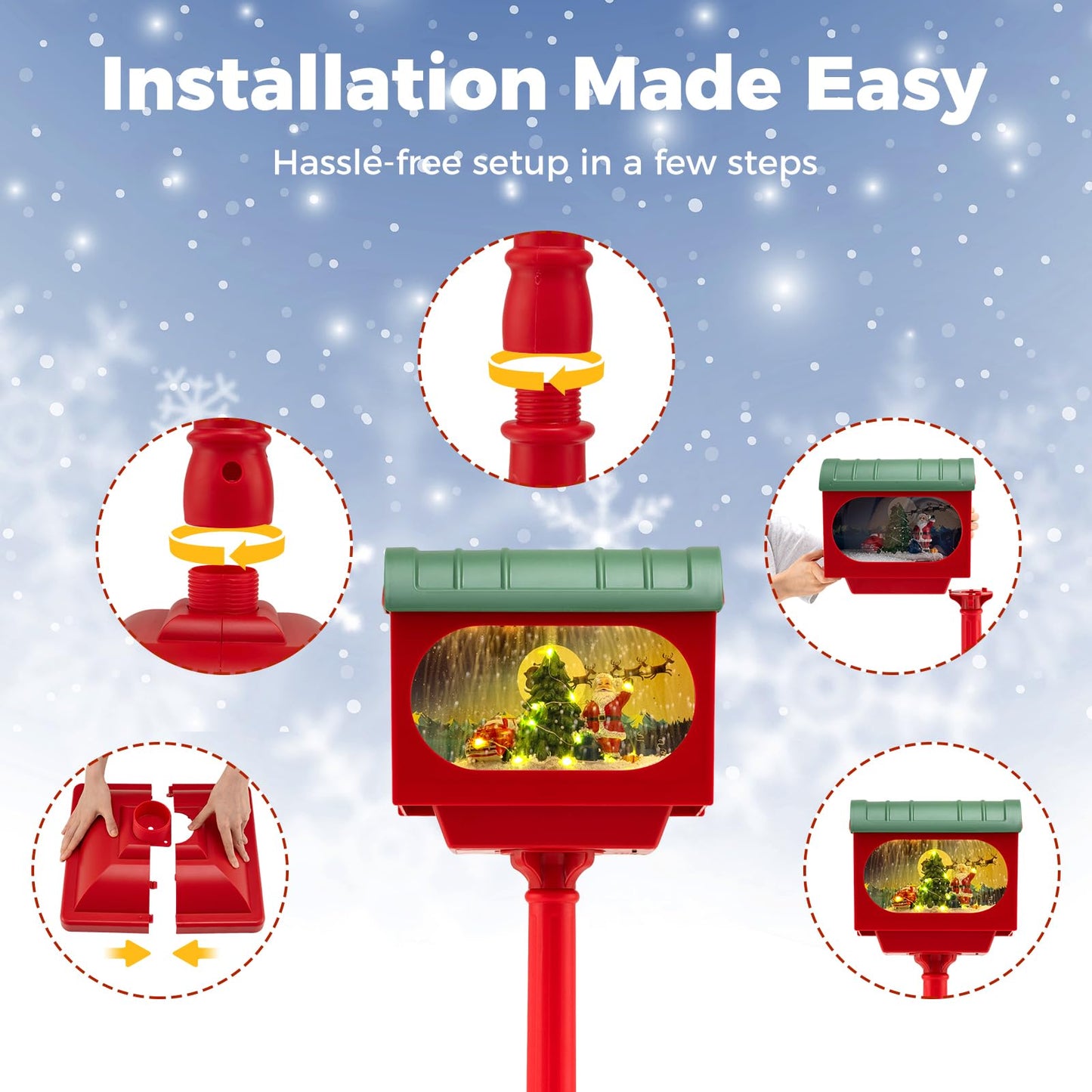 148 CM Musical Christmas Sound and Tap Activated Xmas Indoor Street Lamp