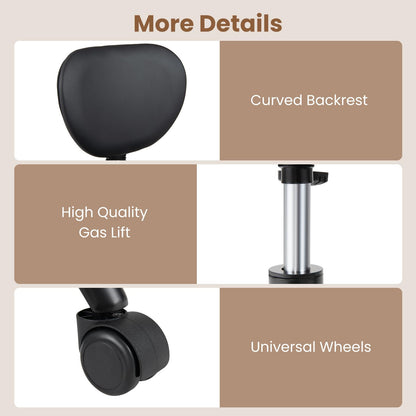 Ergonomic Cross Legged Office Chair with Wheels, Black