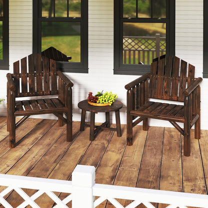 Garden Chair, Outdoor Dining Chairs with Armrests & Reclined High Backrest