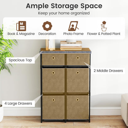 Chest of 6/9 Drawers Home Metal Frame Storage Organizer Unit