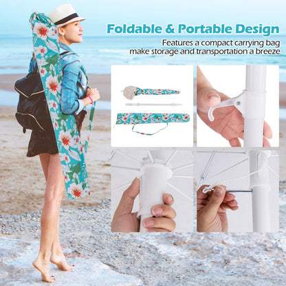 6.5FT UPF50+ Sun Protection Sunshade Shelter with Carrying Bag and Push Button Tilt