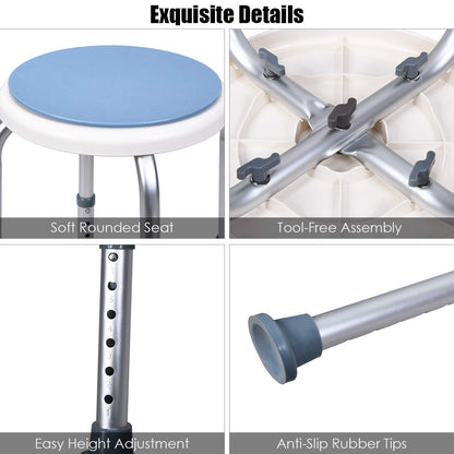 360° Rotating Round Shower Stool