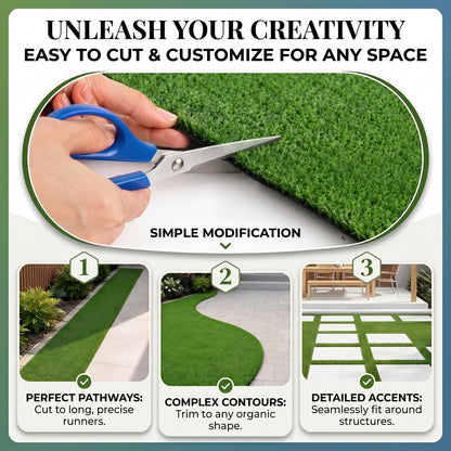 GiantexUK 5M x 1M Artificial Grass, 7/20 mm Pile Height Fake Grass Turf