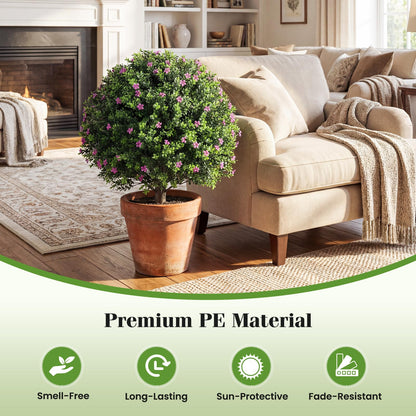 Indoor Outdoor Sun-proof Fake Floral Greenery Topiary Plants（Purple Flowers）