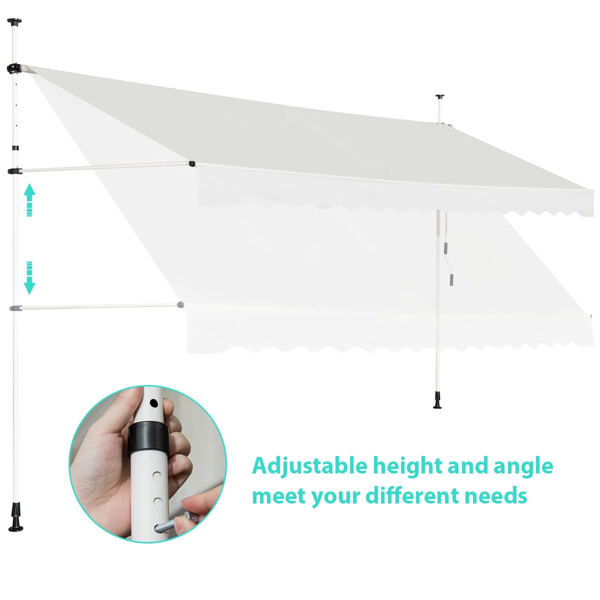 Telescopic Awning Sun Shade Retractable Canopy Sun Shelter for Window Balcony Garden