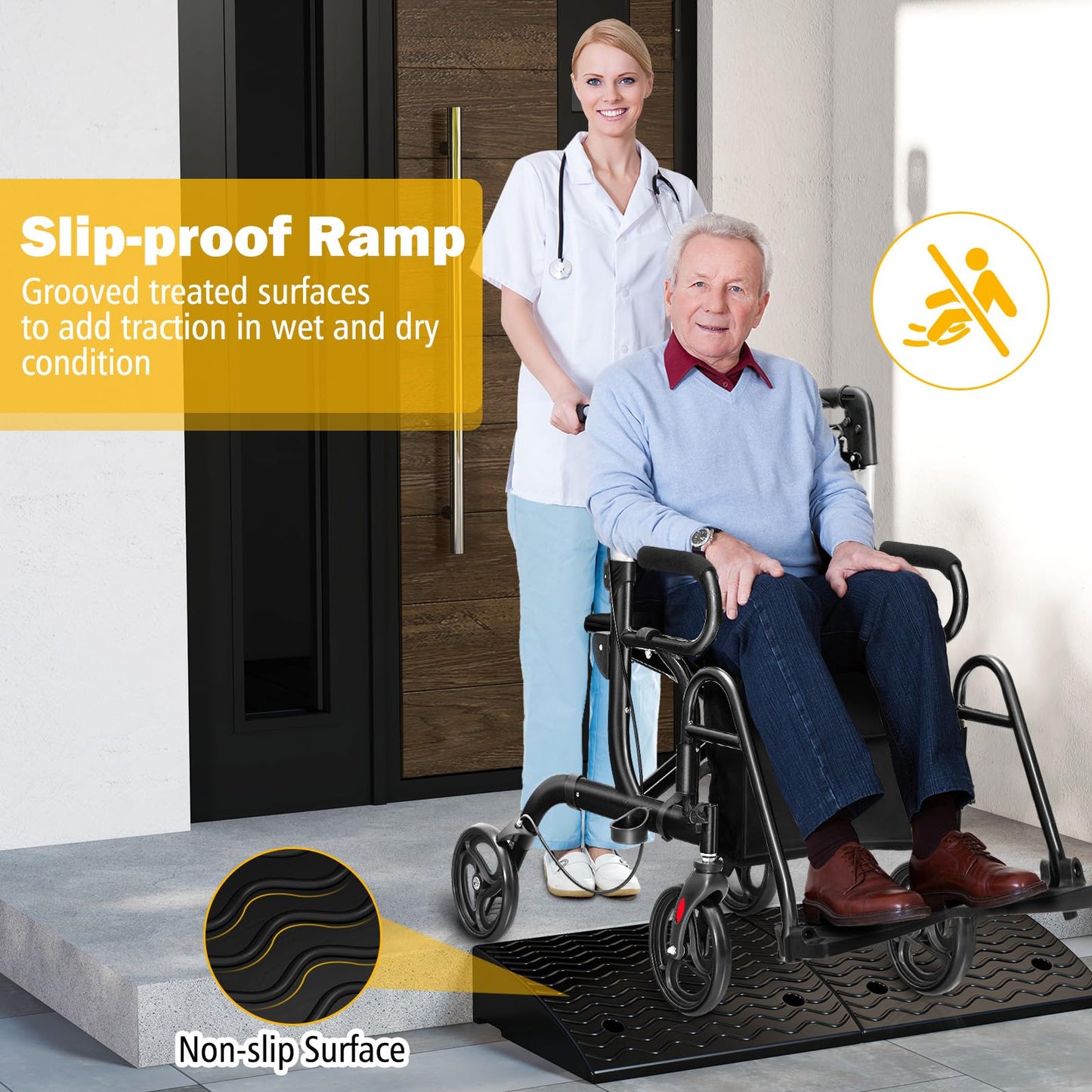 Heavy Duty Curb Ramp Set with 4 Expansion Bolts