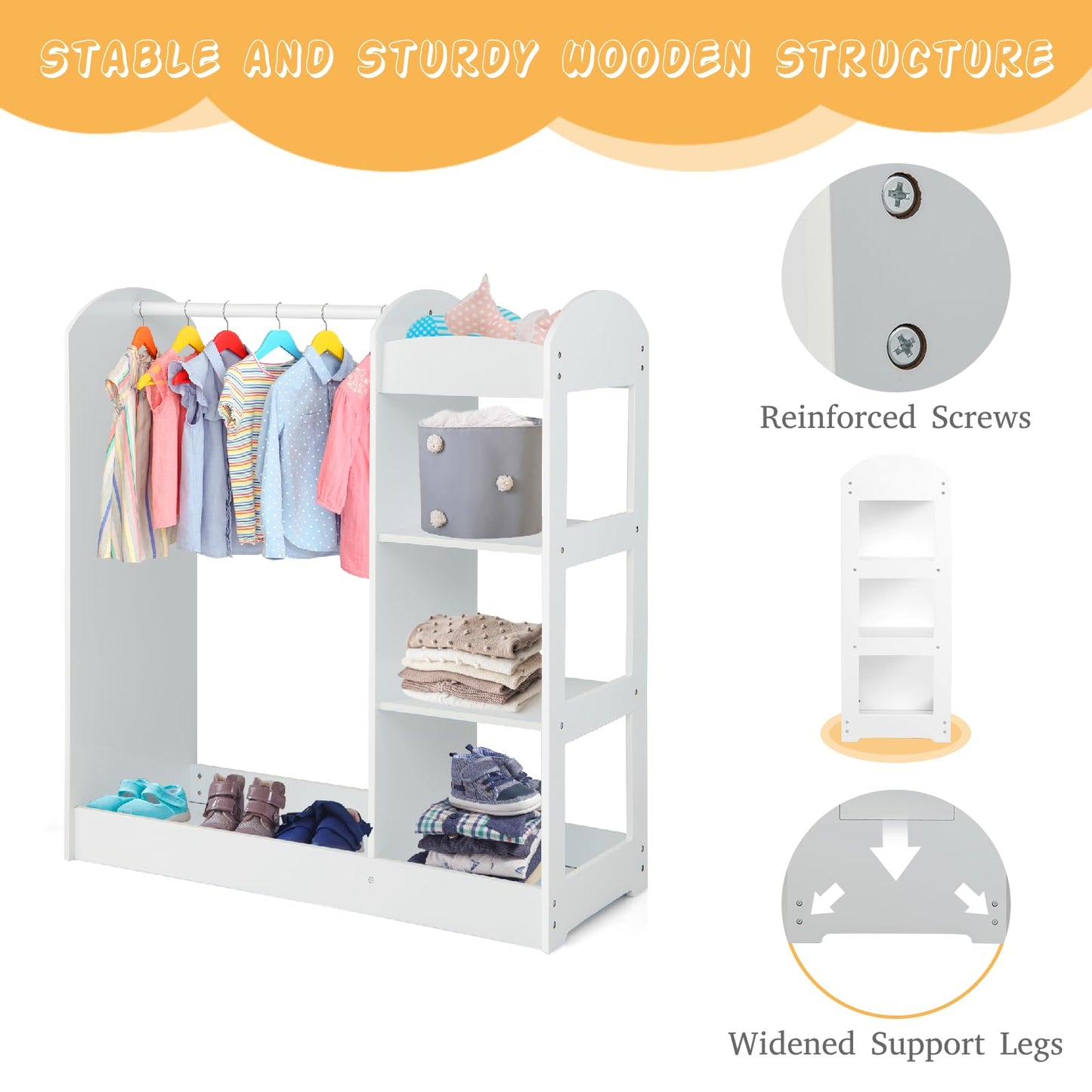 Kids Dress up Storage with Mirror