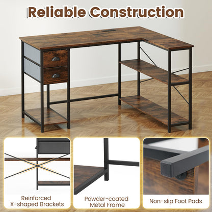 L-Shaped Corner Computer Desk, Space Saving Home Office Workstation