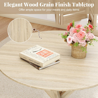 90CM Wood Dining Table with Intersecting Pedestal Base