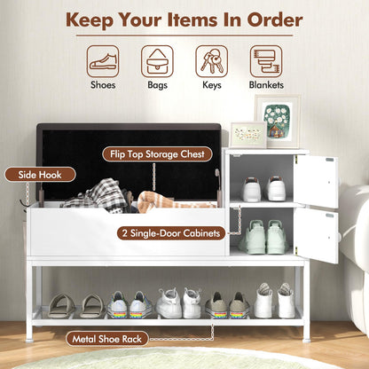 Entryway Shoe Storage Bench Cabinet Shoes Organizer Unit