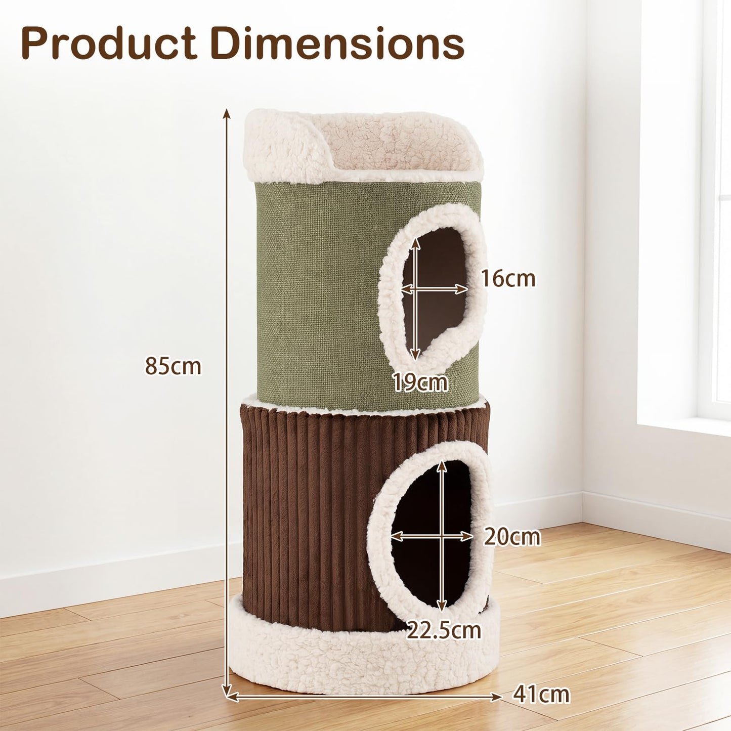 Cat House for Indoor Cats, Multi-Level Cat Tower with Top Perch