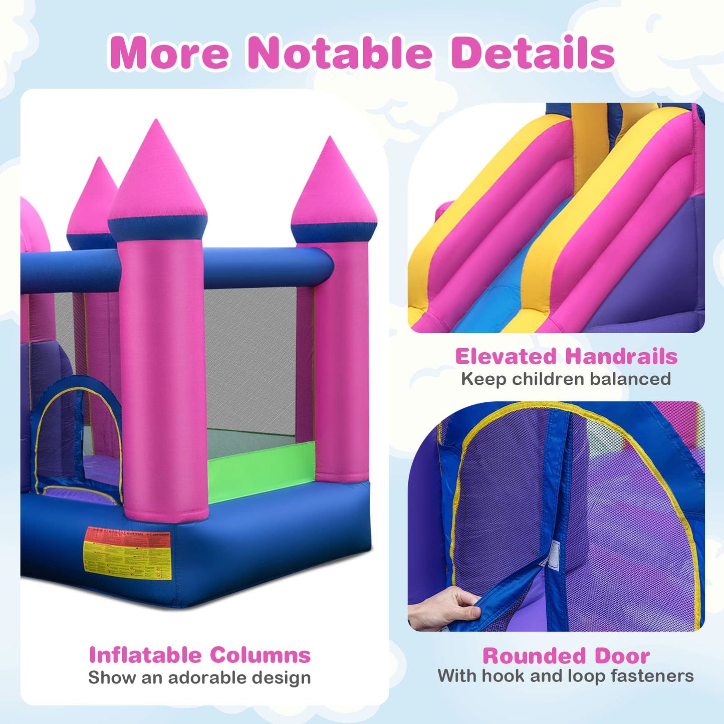 Inflatable Bouncy Castle, Kids Bounce House with 680W Blower