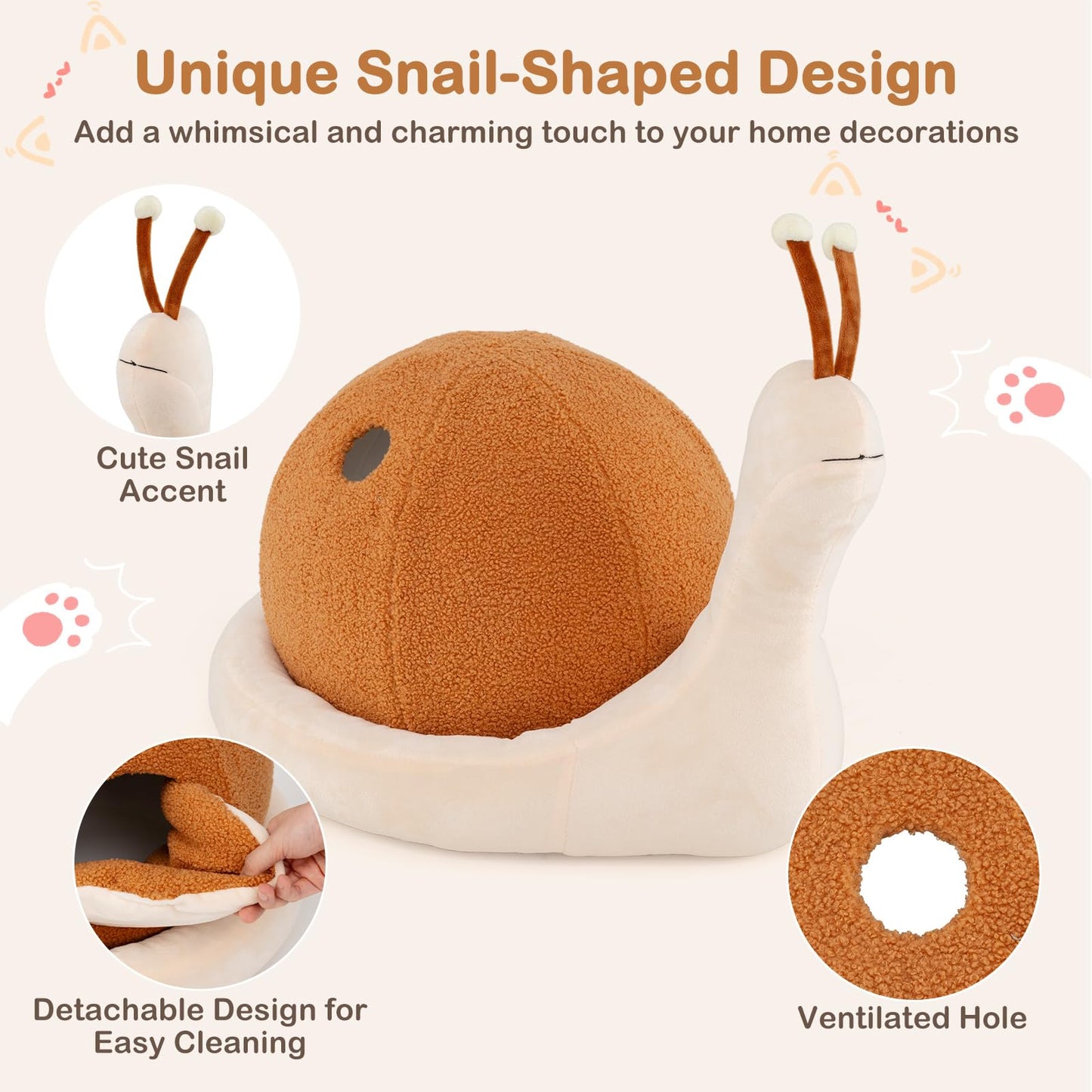 Cat House, 2-in-1 Cats Cave Bed with Removable Washable Cushion