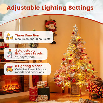 4 FT Pre-lit Artificial Christmas Trees 100 Multi-color and Warm White Dimmable Lights