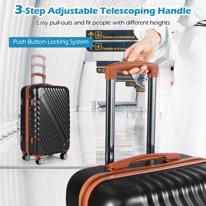 Large/Medium/Small Carry on Suitcase Sets with Premium Wheels and TSA Approved Lock