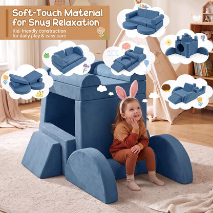 Kids Play Couch, 13-Piece Modular Toddler Soft Foam Playset