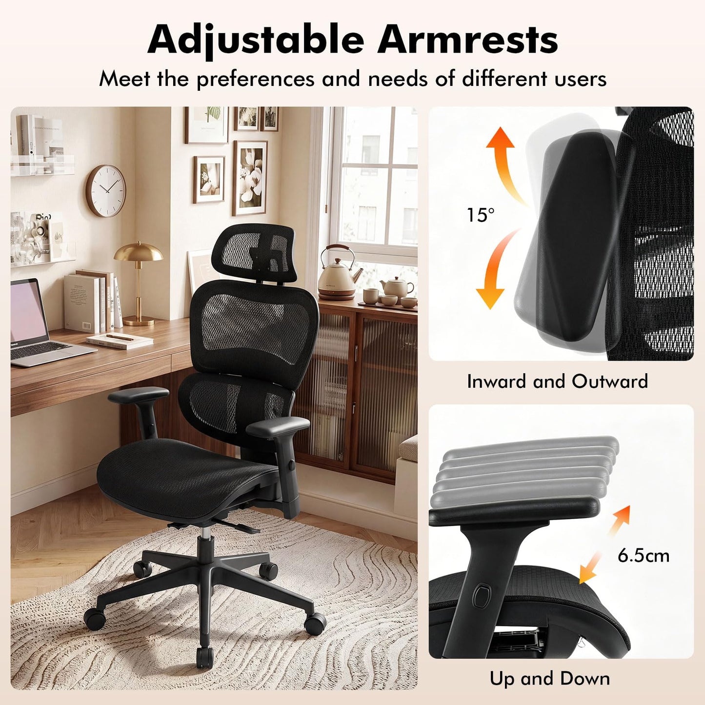 Ergonomic Office Chair, High Back Swivel Mesh Computer Desk Chair