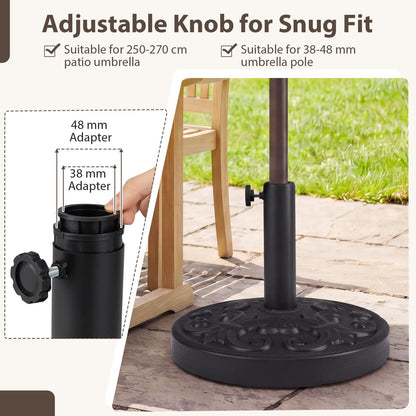 Round Parasol Base, 38mm Heavy Duty Umbrella Stand