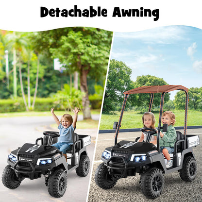 24V Kids Golf Cart 4WD 2 Seater Ride on Car with Dump Bed
